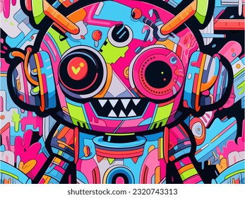 A cute robot with adorable expressions and an amusing appearance