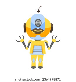 Cute Robot Assistant Character Illustration