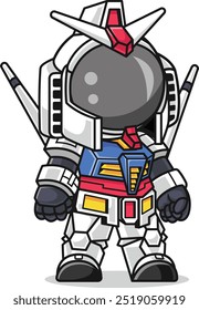 cute robot astronaut full armor