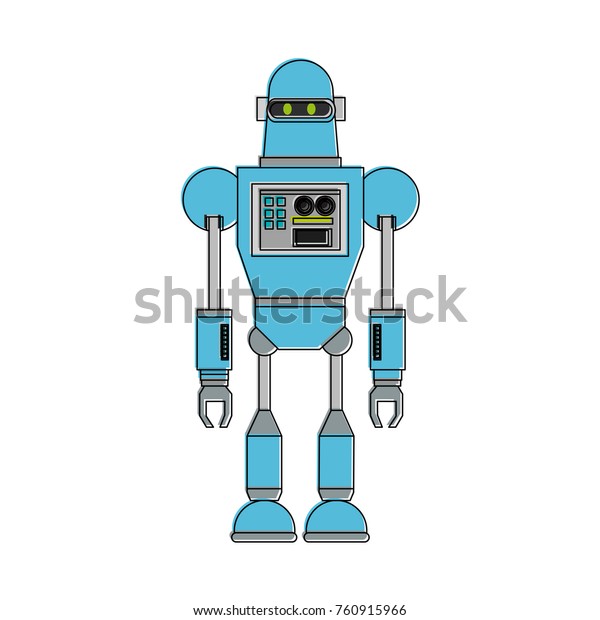 Cute Robot Cartoon Stock Vector Royalty Free