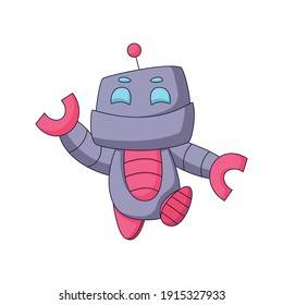cute robot cartoon doodle hand drawn concept design vector art kawaii illustration.