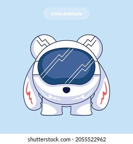 Cute robot cartoon vector icon illustration