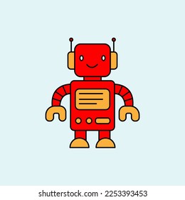 Cute Robot Cartoon. vector illustration
