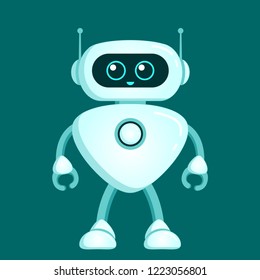 Cute robot character. Chatbot icon