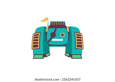 Ilustración de diseño de caracteres de robot circular