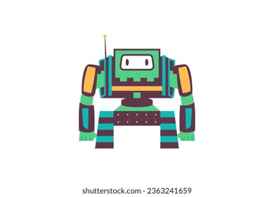 Cute Robot Character Design Illustration
