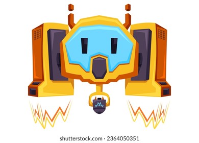 Ilustración de diseño de caracteres de robot circular