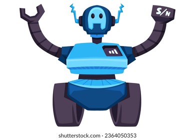 Cute Robot Character Design Illustration