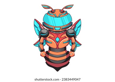 Ilustración de diseño de caracteres de robot circular