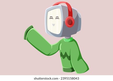 Cute Robot Character Design Illustration