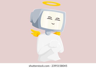 Cute Robot Character Design Illustration