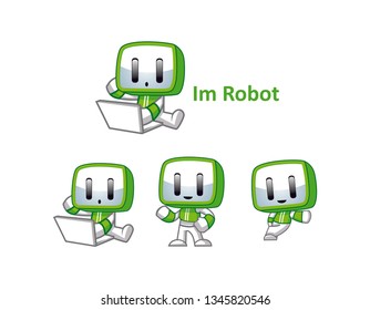 Logo-Vorlage für süße Roboterzeichen