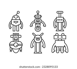 süßer Roboter-Zeichensatz