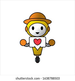 cute robot character vector illustration