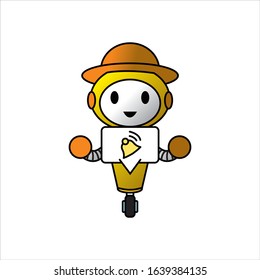 cute robot character vector illustration