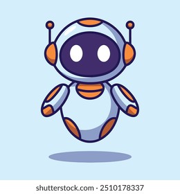 Cute Robot Character Vector Illustration