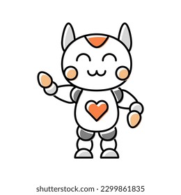 cute robot color icon vector. cute robot sign. isolated symbol illustration