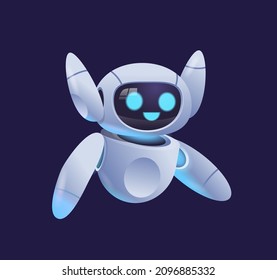 cute robot cyborg modern robotic character artificial intelligence technology concept