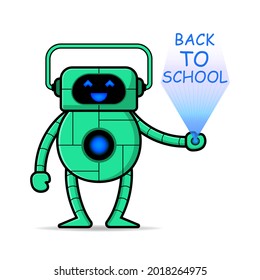 cute robot design takes out hologram for back to school