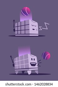 Cute robot dog. Cartoon vector illustration. Adorable playful pet. Technology concept