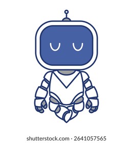 Cute Robot Doing Yoga Pose Vector Cartoon Illustration