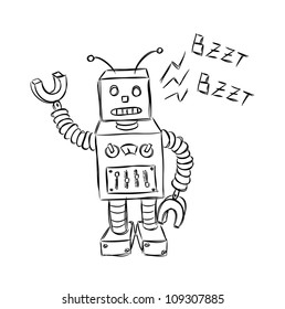 cute robot doodle