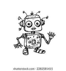 Dibujos de vectores dibujados a mano por robots.