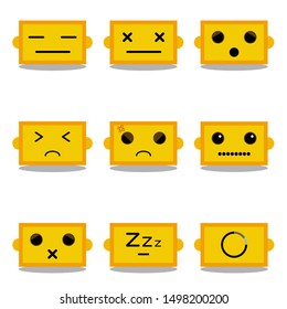 cute robot emoticons set vector