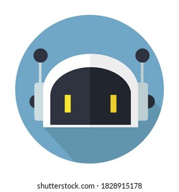 Cute  robot face icon  flat style vector