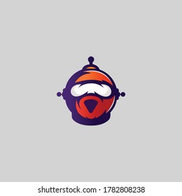 Plantilla de diseño de logotipo de cara de robot para compañía.