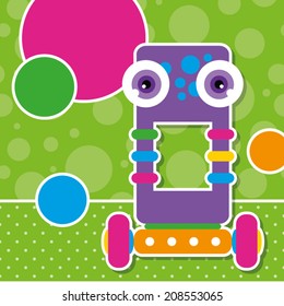 cute robot greeting card 