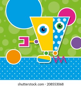 cute robot greeting card 