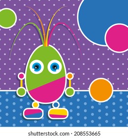 cute robot greeting card 