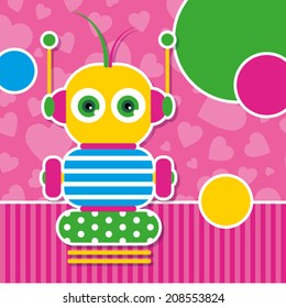 cute robot greeting card 