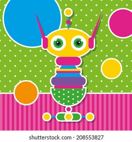 cute robot greeting card 