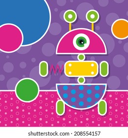 cute robot greeting card 