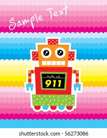 cute robot greeting card