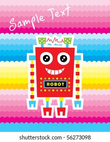 cute robot greeting card