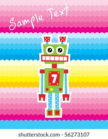 cute robot greeting card