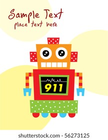 cute robot greeting card