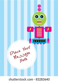 cute robot greeting card