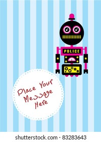 cute robot greeting card