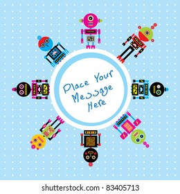 cute robot greeting card