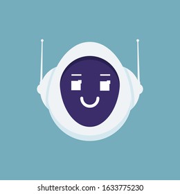 Cute robot head avatar emotion, Emoji android concept. Vector illustration flat design style.