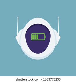 Cute robot head avatar emotion, Emoji android concept. Vector illustration flat design style.