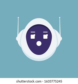 Cute robot head avatar emotion, Emoji android concept. Vector illustration flat design style.