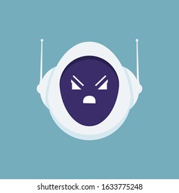 Cute robot head avatar emotion, Emoji android concept. Vector illustration flat design style.