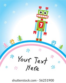 cute robot holiday card