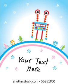 cute robot holiday card
