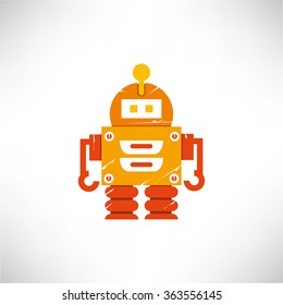 cute robot, robot icon, grunge robot